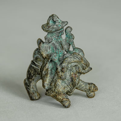 Bronze Mongolian Riding the Lion