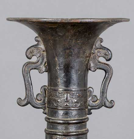 archaic bronze vase, detail