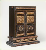 black lacquer shrine cabinet