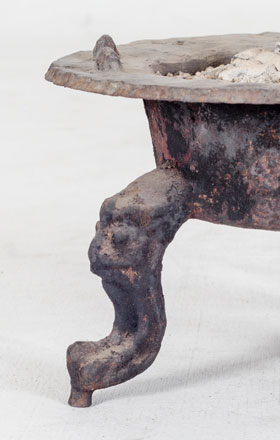 iron censer, detail