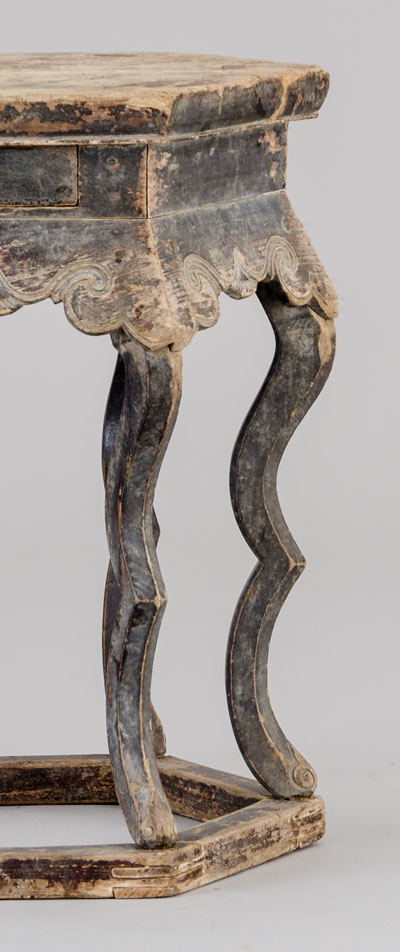 带着抽屉六角形香几——局部